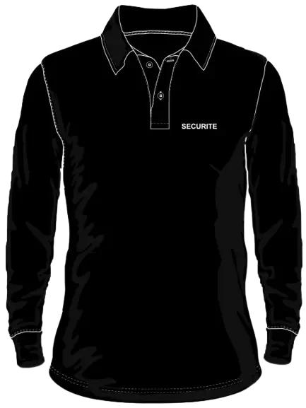 Polo SECURITE - Manches longues Noir – Image 3