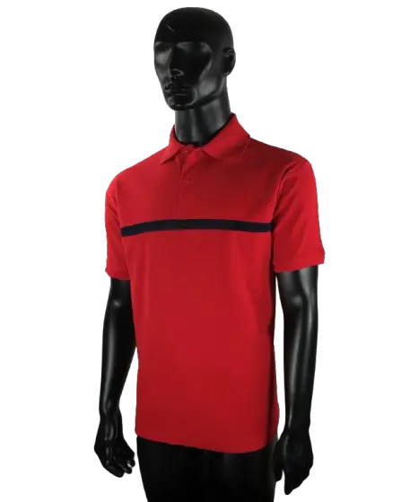 Polo rouge bande bleue - sans broderie