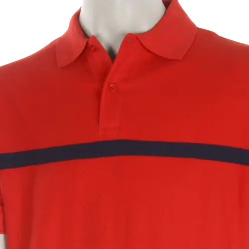 Polo rouge bande bleue - sans broderie – Image 2