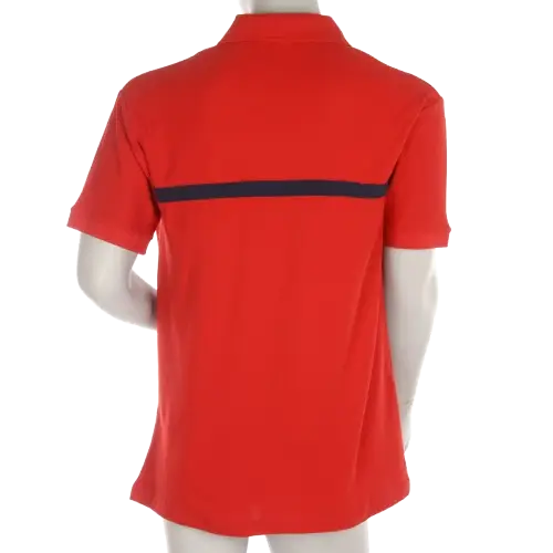 Polo rouge bande bleue - sans broderie – Image 3