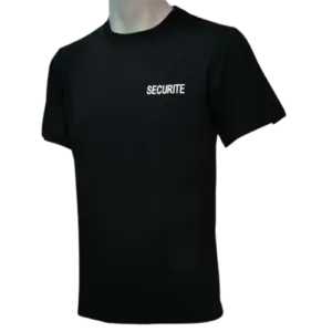 T-Shirt SECURITE Noir - 100 % POLYESTER ANTIBACTERIEN
